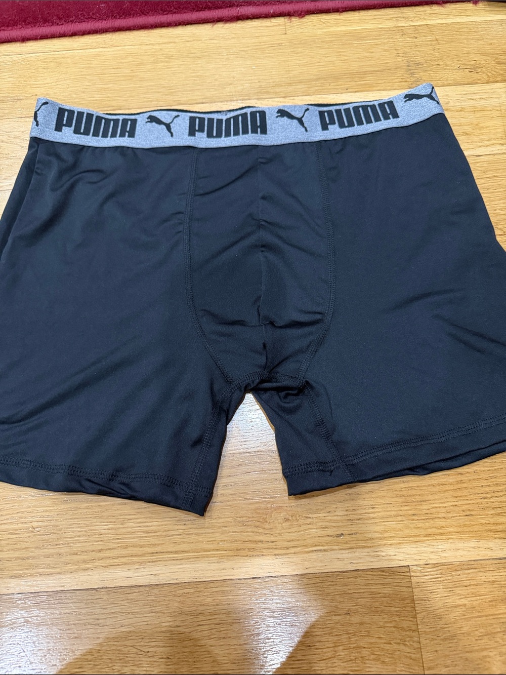 Puma Black Boxer Briefs with Gray Logo Waistband